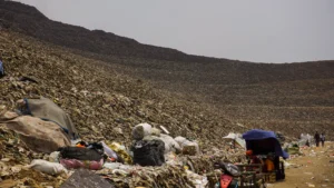 One of the big waste mountains in Jakarta